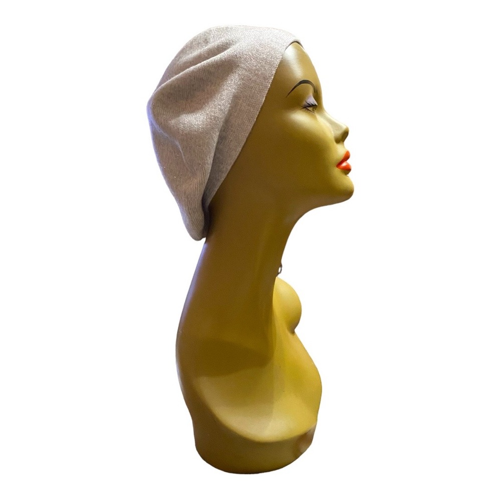 Woman’s Wool Light Grey Rhinestone Beret Hat